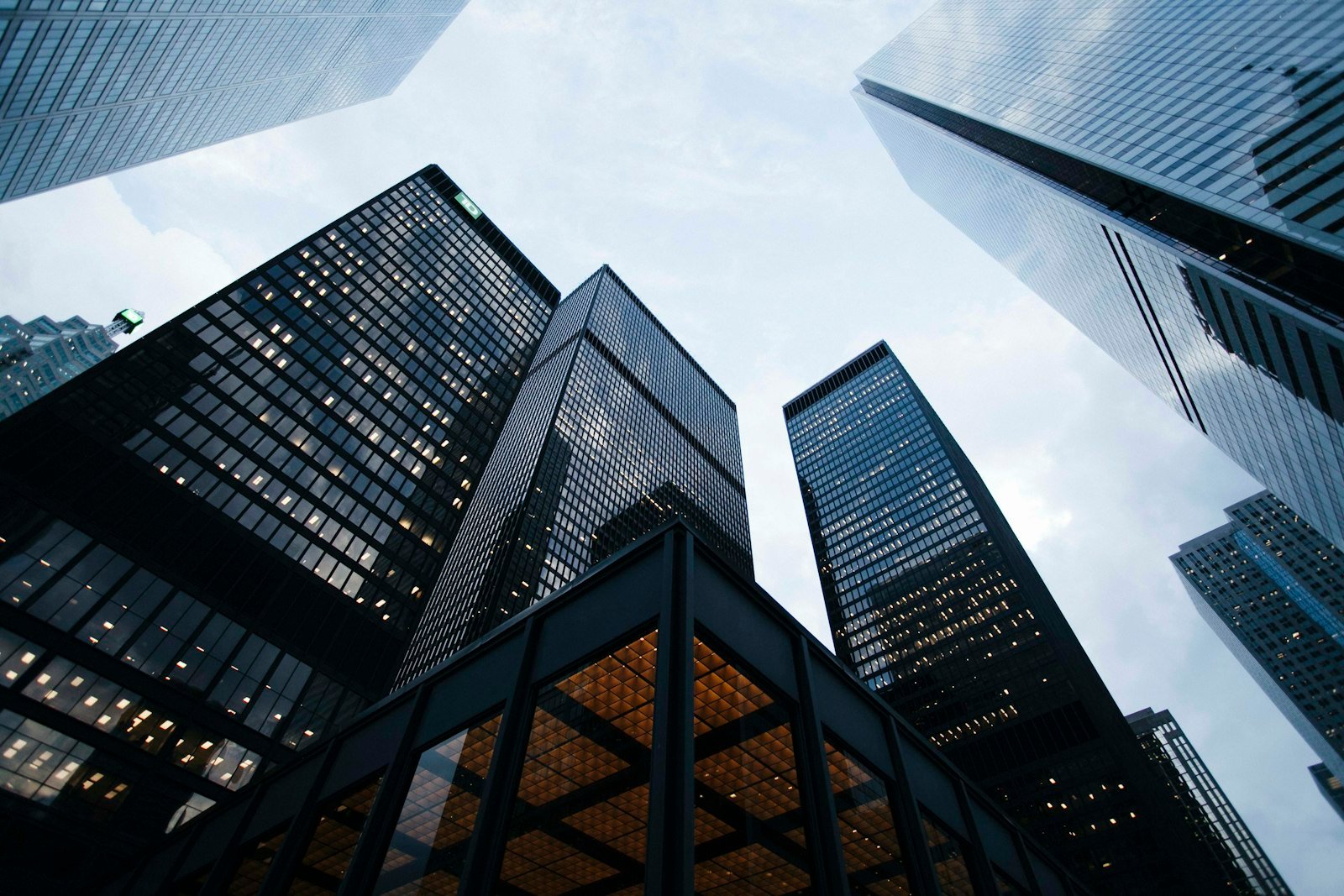 Modern business district architecture